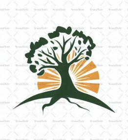 Baumsilhouette und Sonne